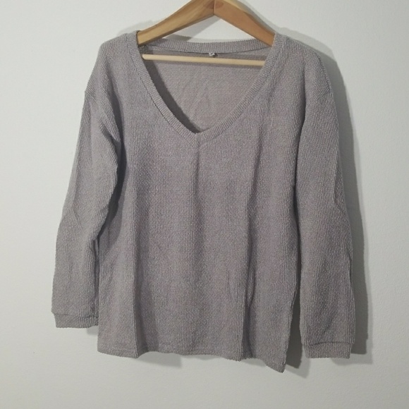 Loose V-Neck Sweater - Picture 2 of 4